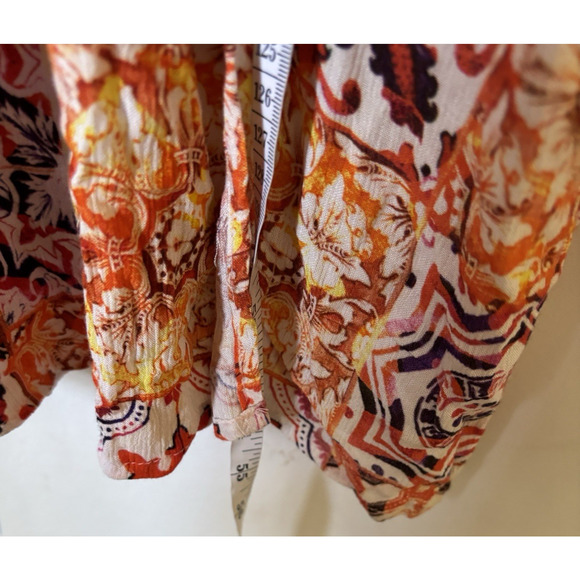 Soft Surroundings Womens Dress Medium Orange Floral Aline Maxi - Picture 3 of 13